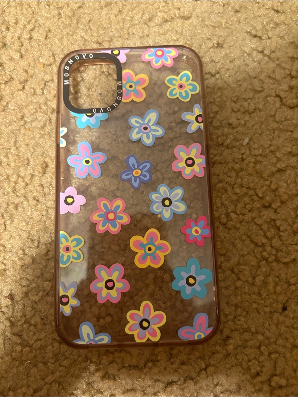 Clear Floral Phone Case + phone charm